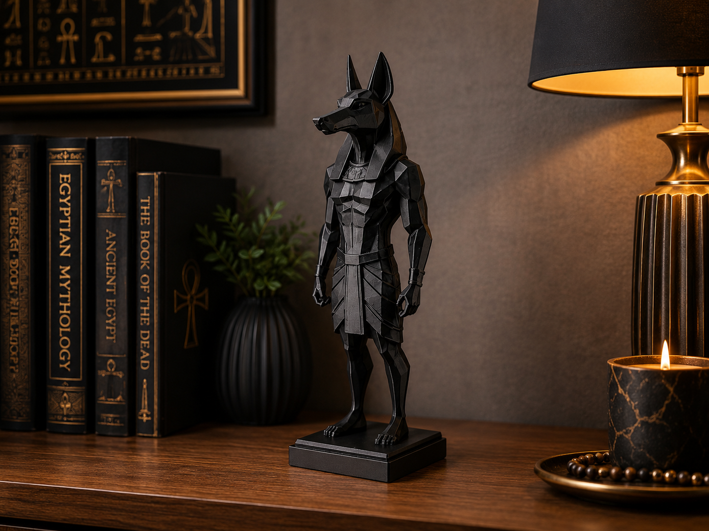 Anubis Statue – Low Poly Egyptian Guardian | 3D Printable Decor