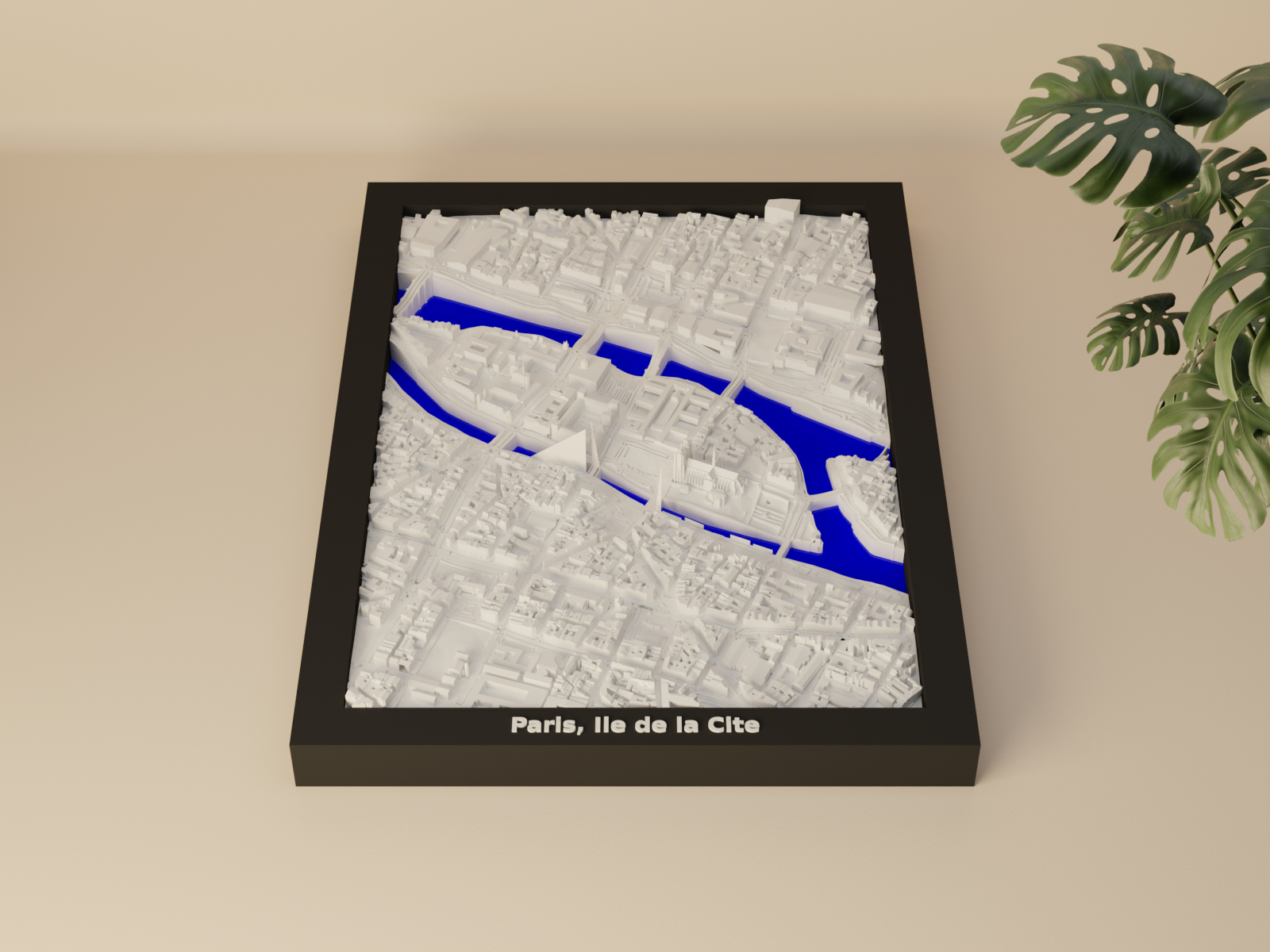 Paris, Ile de la Cite, France - 3D Miniature