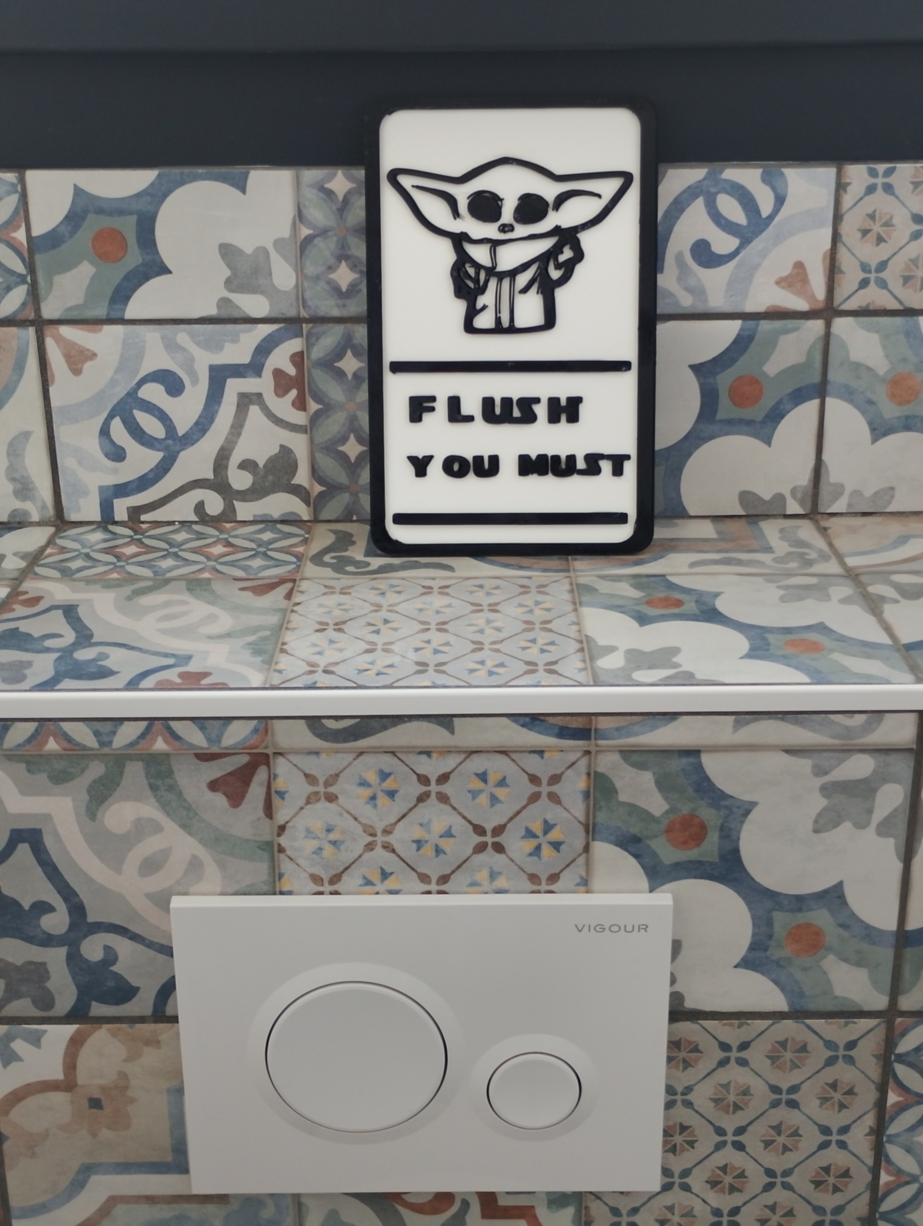 Flush You Must – Funny Bathroom Sign (Yoda Style)