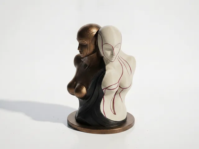 Conjoined Figures Abstract Sculpture 3D Printable