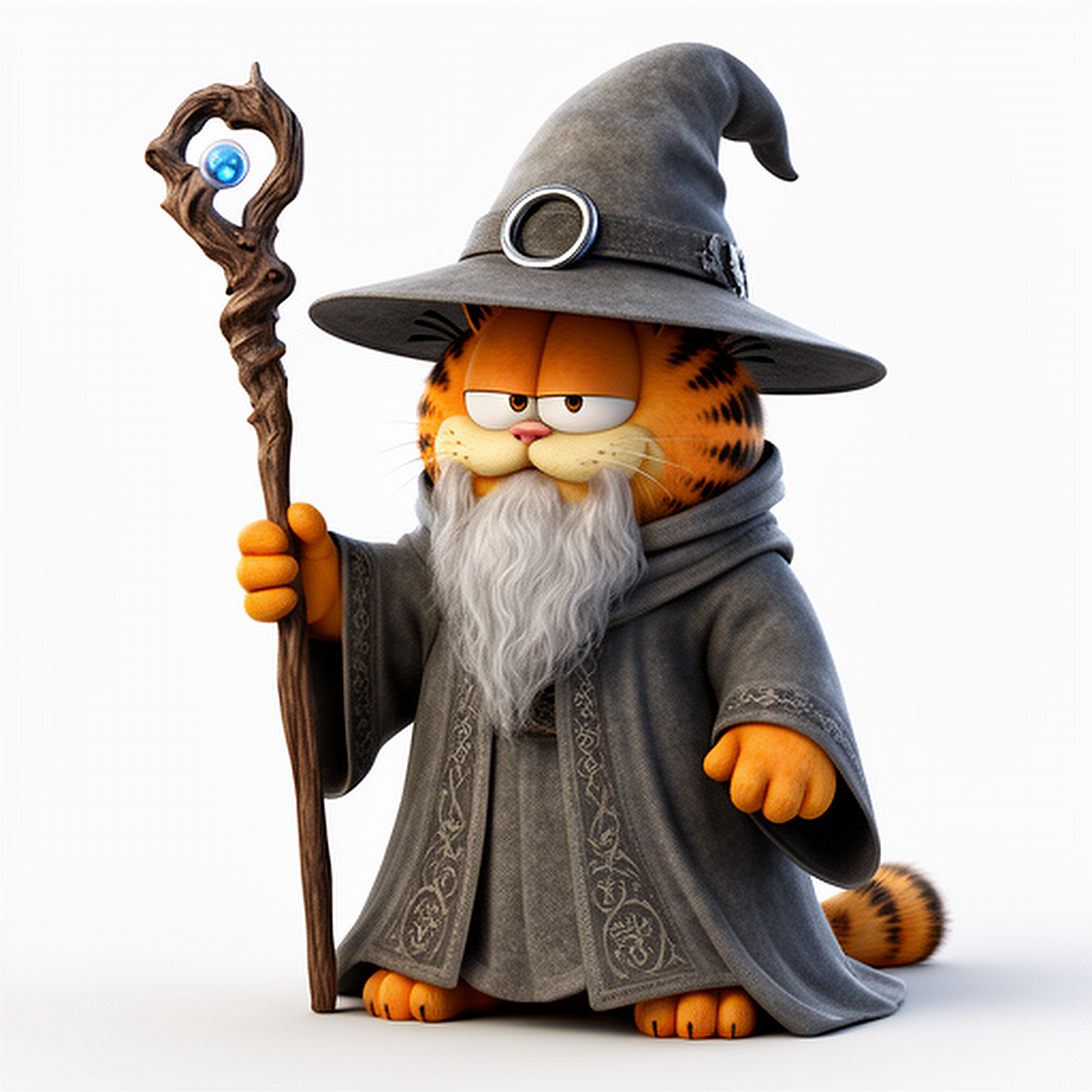 Garfield Gandalf Ring Figure