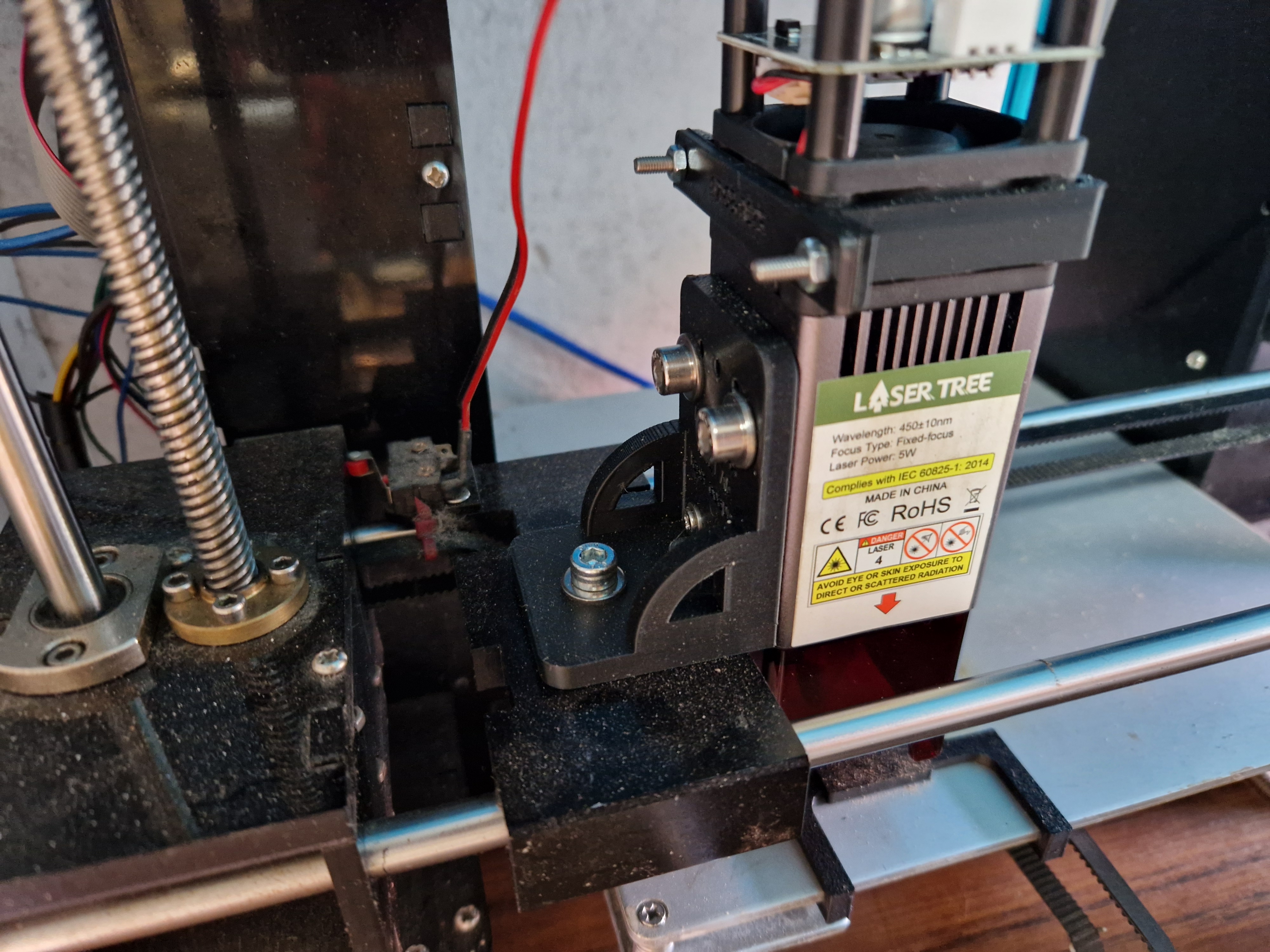 Adapter for LT-40w-AA laser head for Anet A6 3D printer