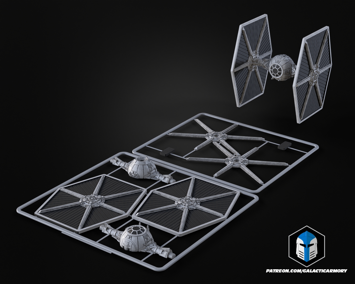 Tie Fighter Vehicle Kit Card - 3D Print Files