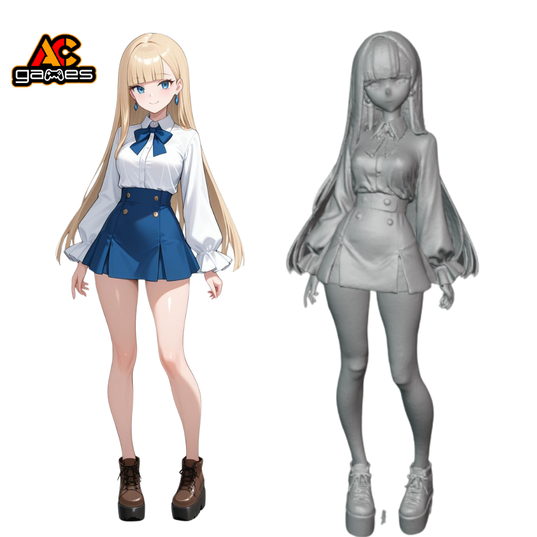 Airi – Sweet Schoolgirl Anime STL for 3D Printing
