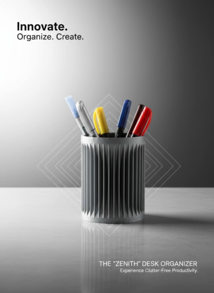 Pen or Toothbrush Holder, organizer 3d effect