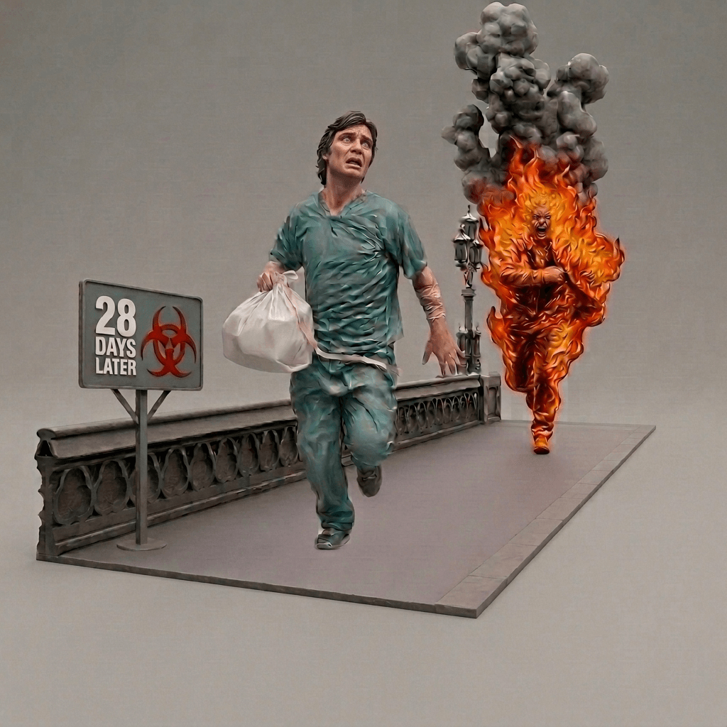 28 Days Later - Fleeing the Flaming Infected - 2002