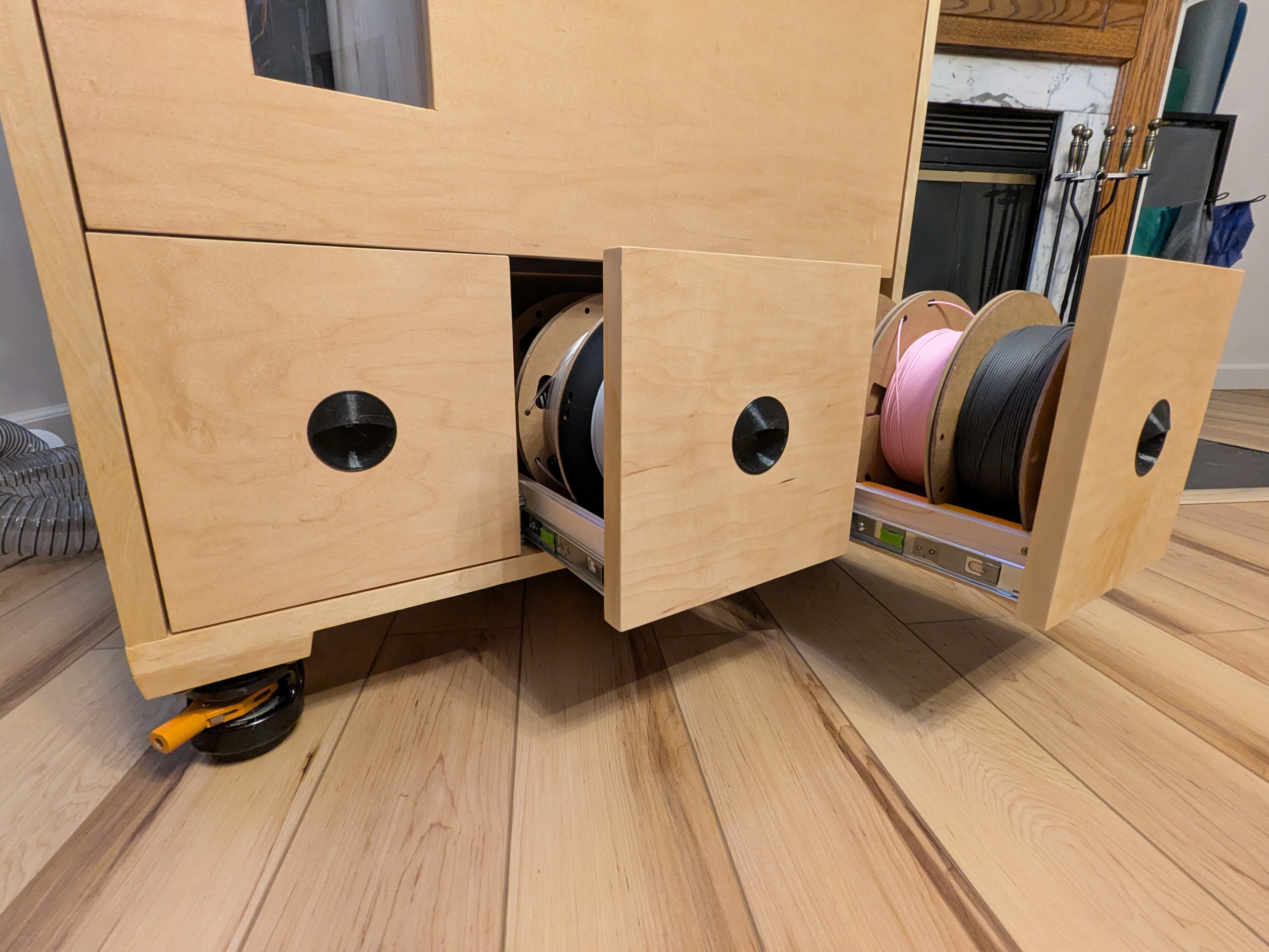 Semi-recessed round drawer pulls