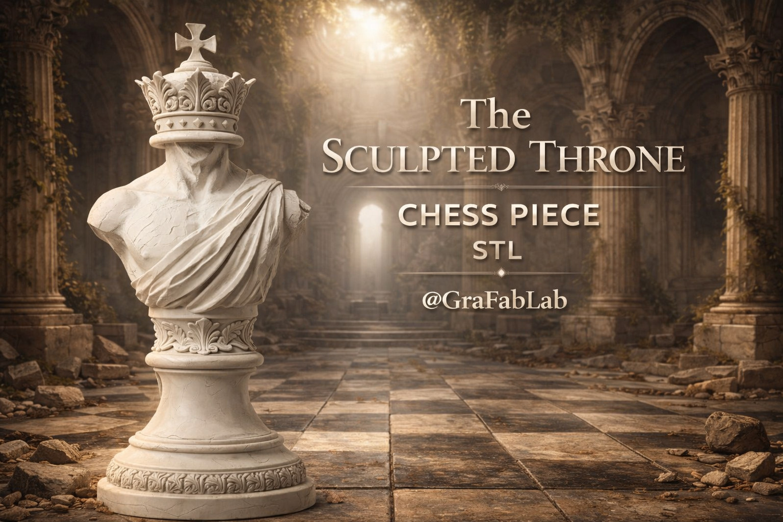 The Sculpted Throne "King" - chess piece 3D model