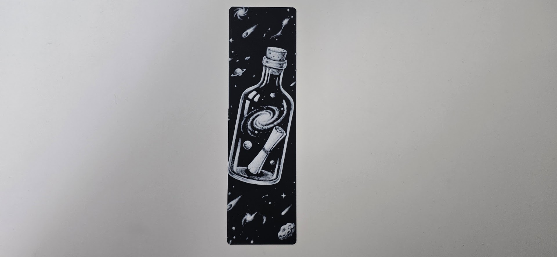 Galaxy in a Bottle Cosmic Message Bookmark