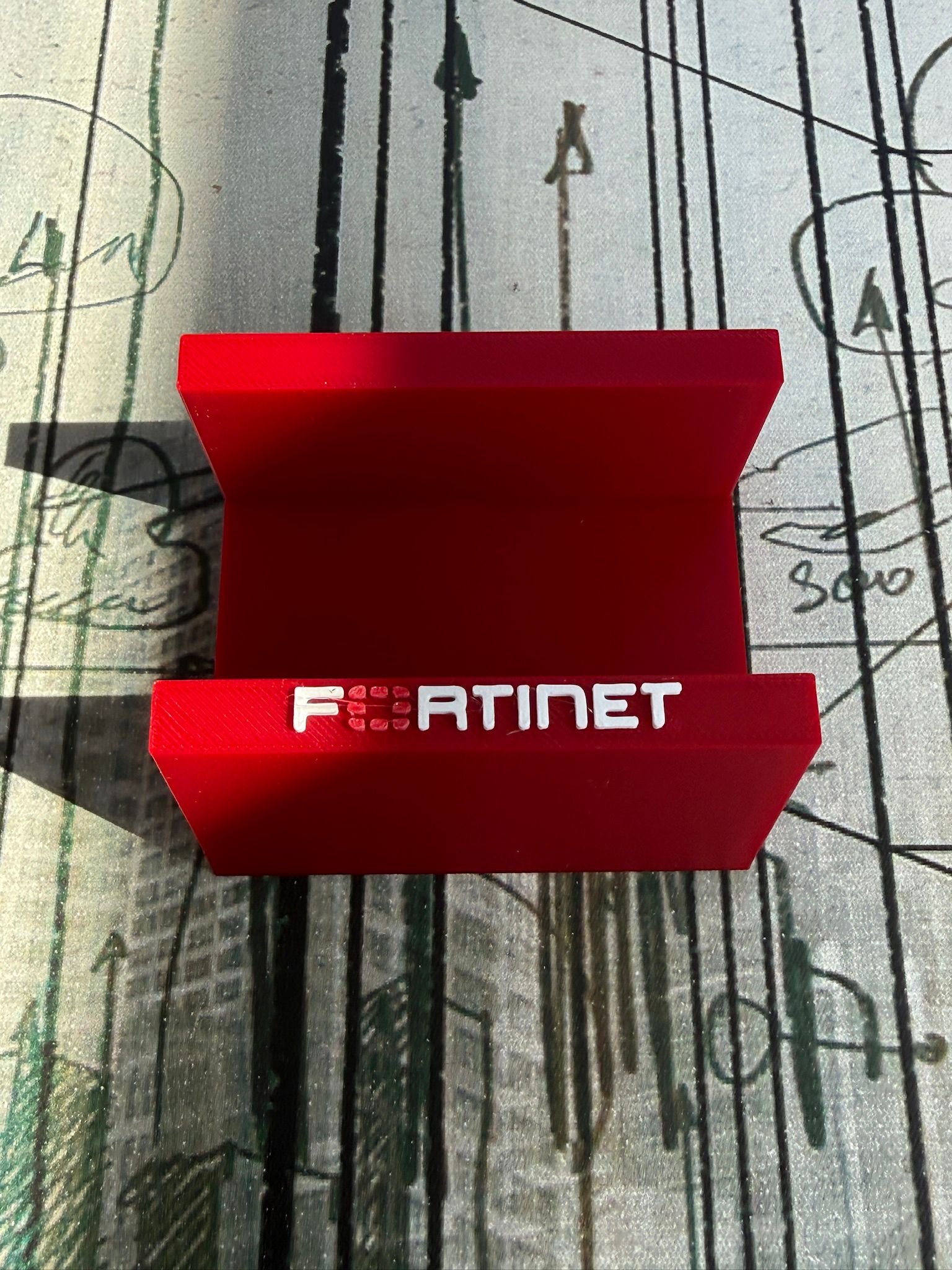 Fortinet 60E vertical stand with Logo 3D model