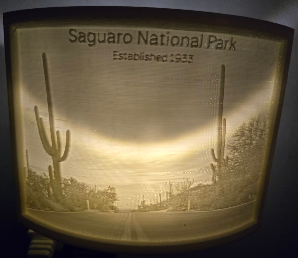 Saguaro National Park On The Road Nightlight Lithophane