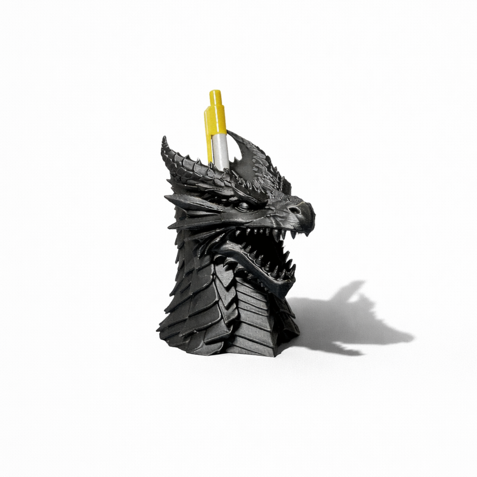 DRAGON PEN HOLDER – DESK ORGANIZER & EYE-CATCHING DRAGON BUST / GOTHIC DECOR / DARK DECOR / DESK — thumbnail 3