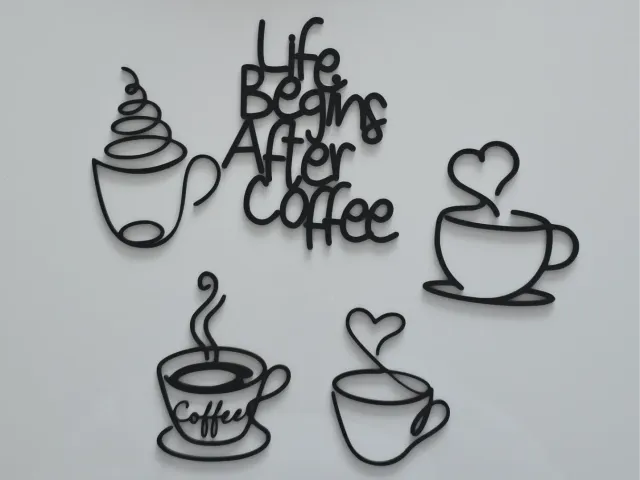 Life Begins After Coffee- Wall 2D Art
