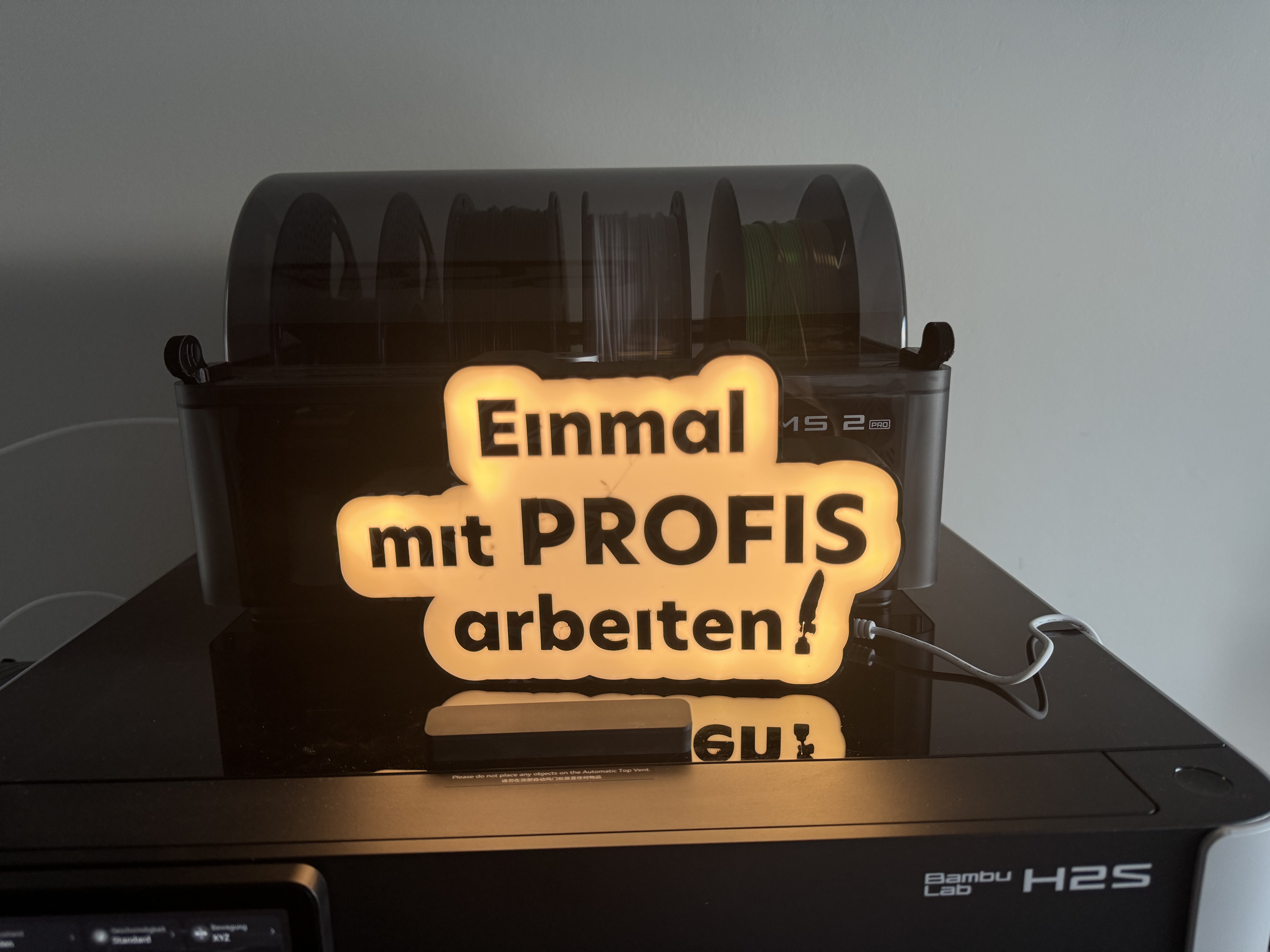 Lichtbox „Einmal mit Profis arbeiten“