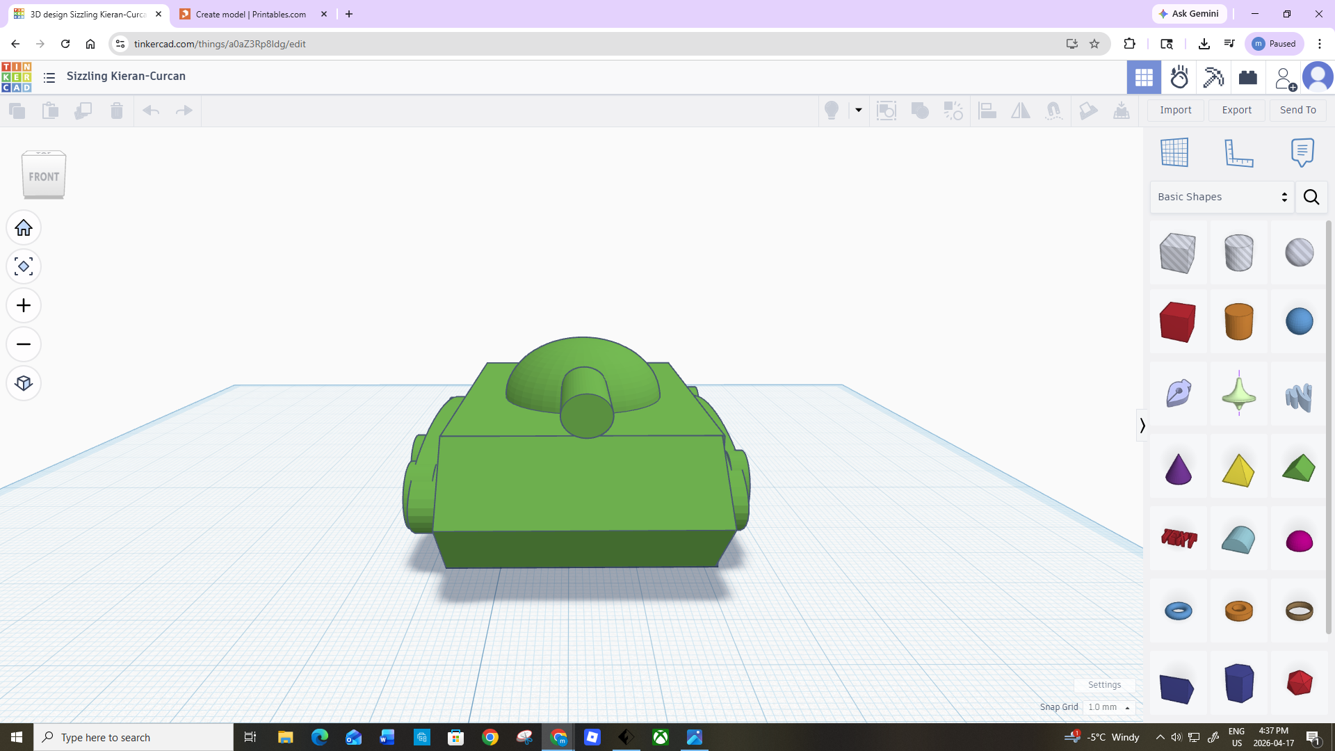 Miniatura 2 do modelo 3D Simple tank