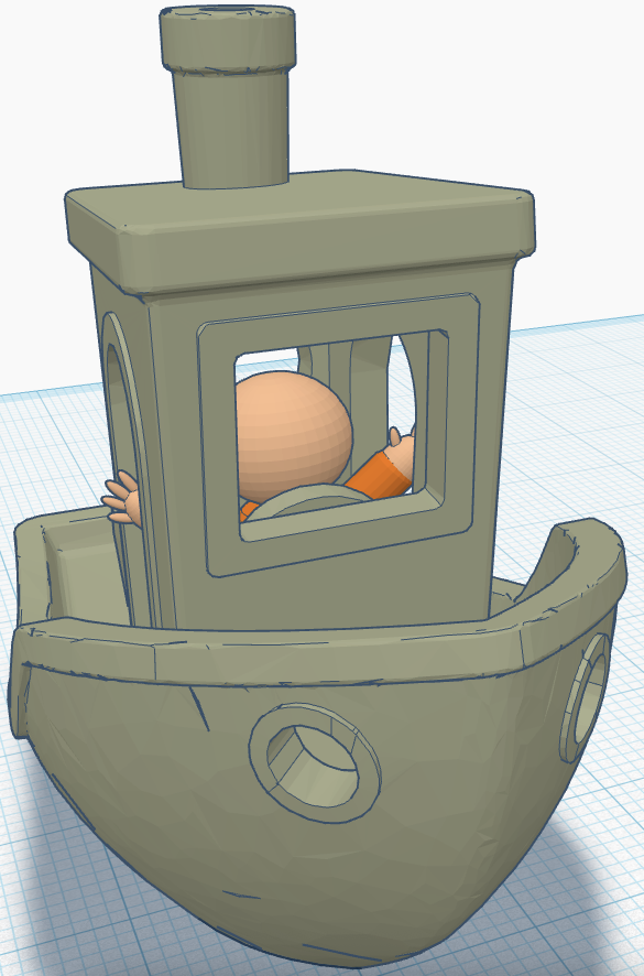 benchy with a guy in it