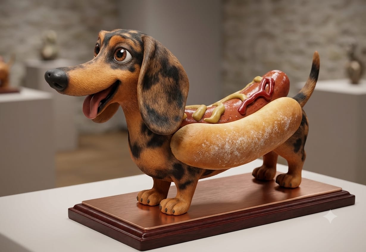 The cute sausage dachshund