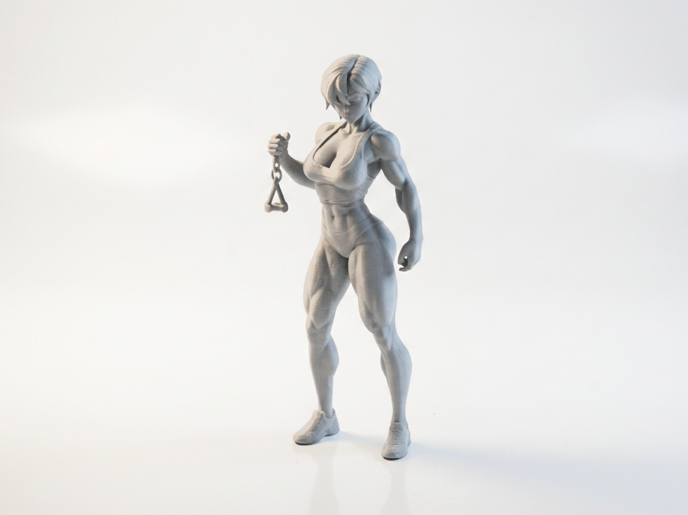 Muscular Girl Figurine Female Figure 3D Printable