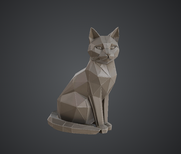 Low Poly Cat Sculpture – Geometric Feline