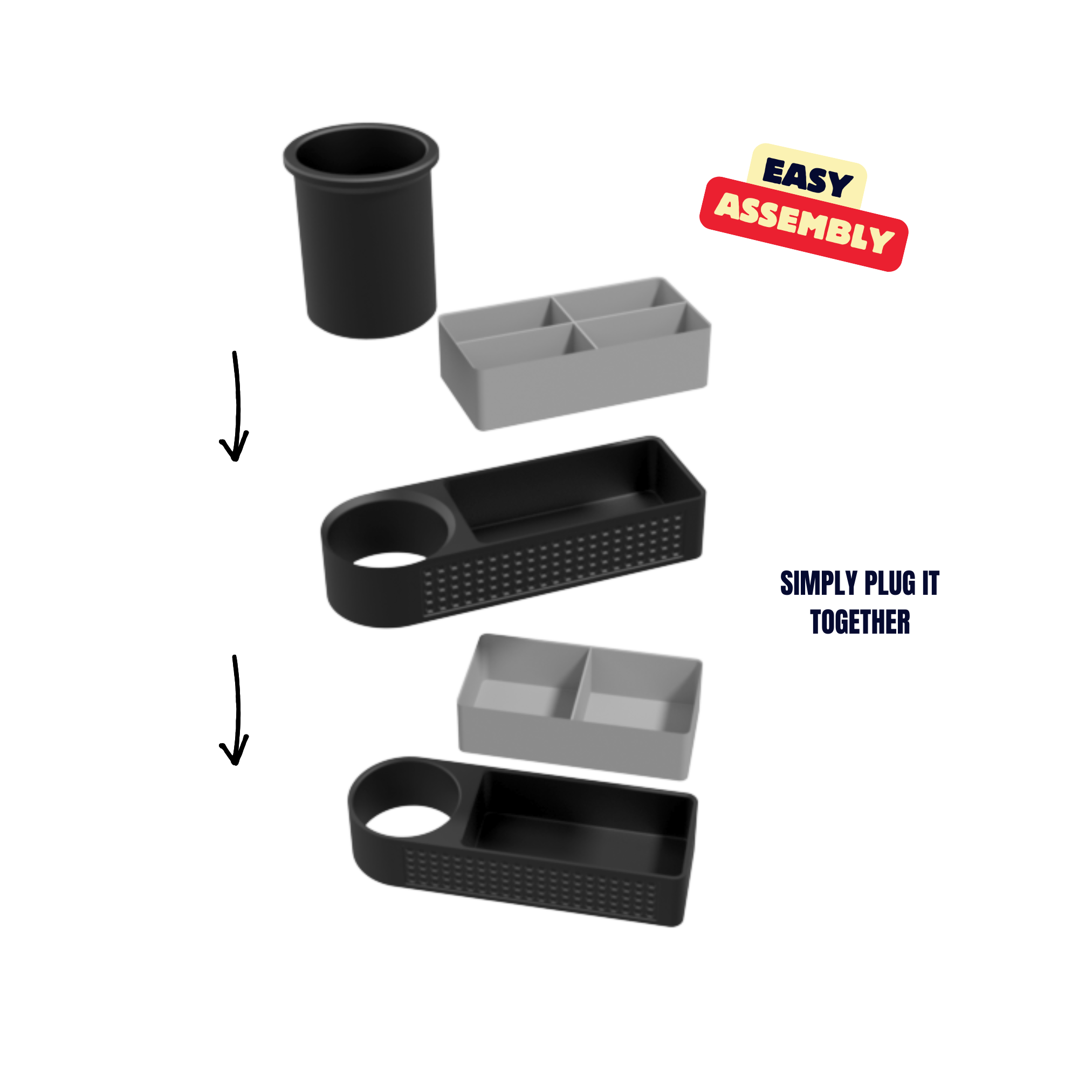 MODULAR MULTIPURPOSE ORGANIZER - ROTATING / MODERN ORGANIZER / DESKORGANIZER / TOOLBOX / CUSTOMIZE — miniatura 10