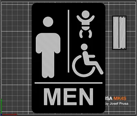 Restroom Sign - Men, Accessible with Diaper Changing Station