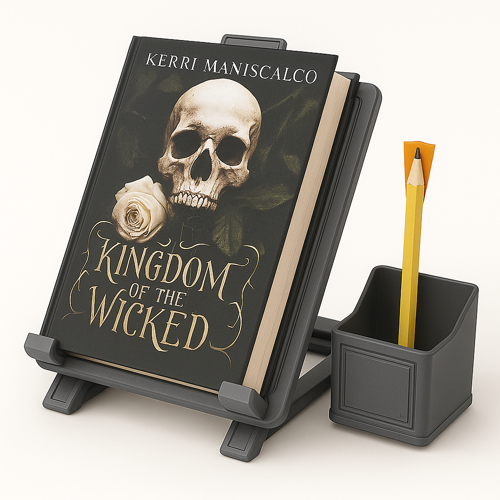 Support livre avec porte-stylos / Book stand with pen holder