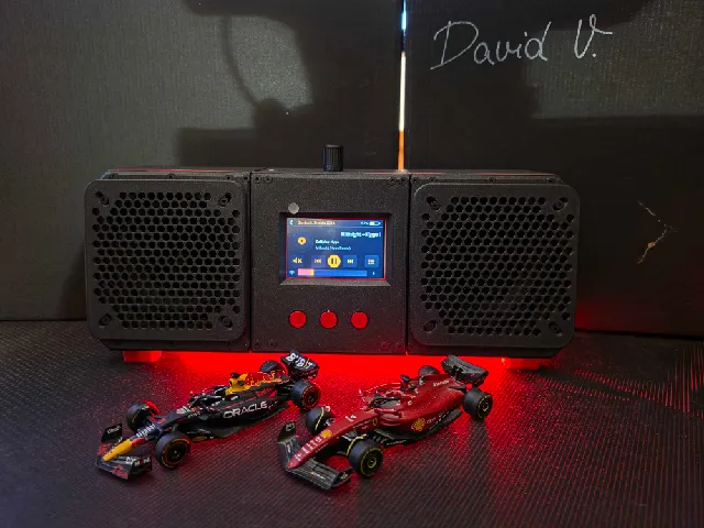 Smart Soundbar – ESP32, Bluetooth, Nextion Touch Display, LED Underglow (no glue)
