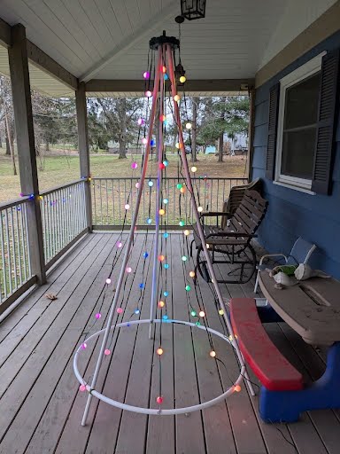 Holiday tree shaped light frame
