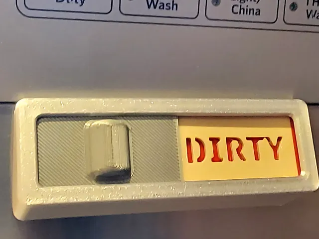 Dishwasher clean/dirty sign angled and flat