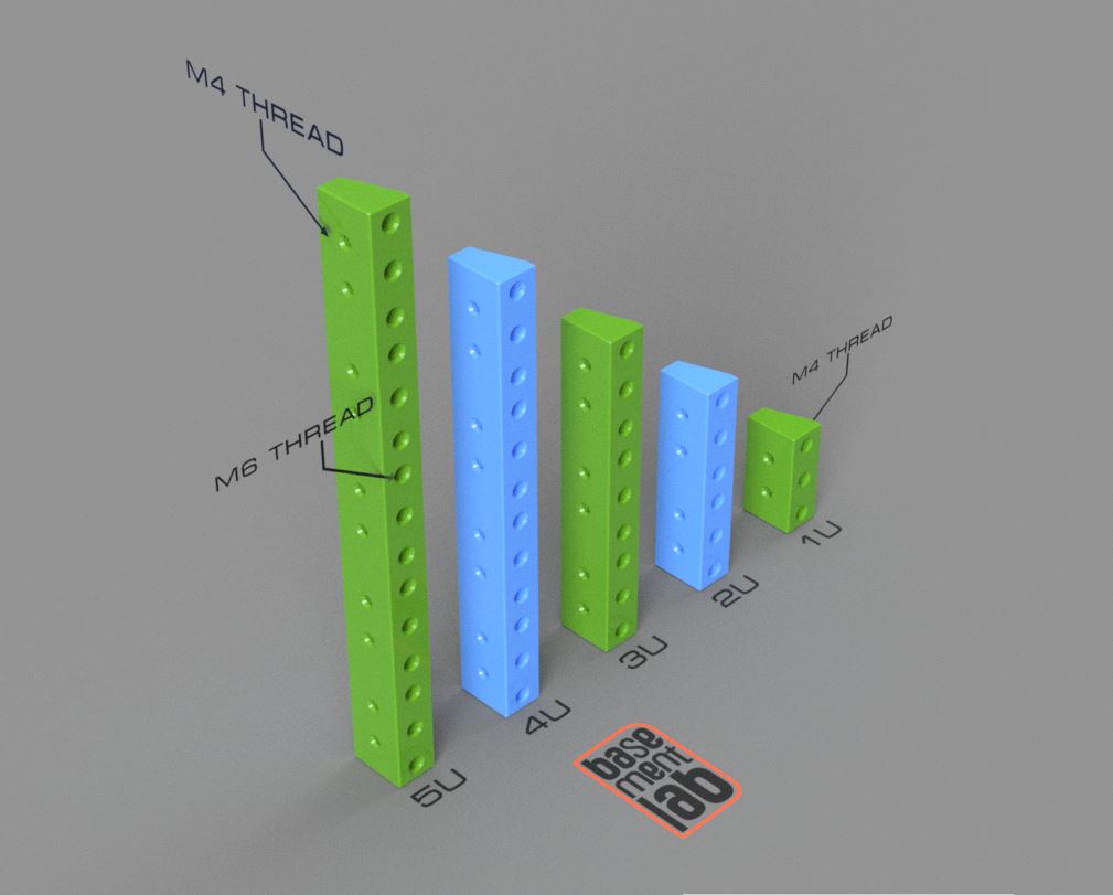 Rack server rails - self-supporting - M6 / M4 Thread - Collection - Guide autoportanti per Rack server