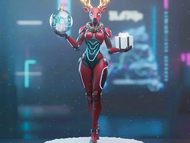 Cybernetic Reindeer Figurine