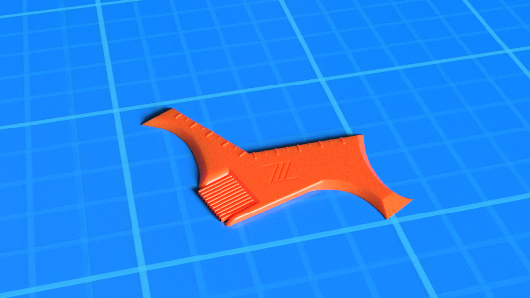 Precision Beard Shaping Template and Styling Comb 3D model