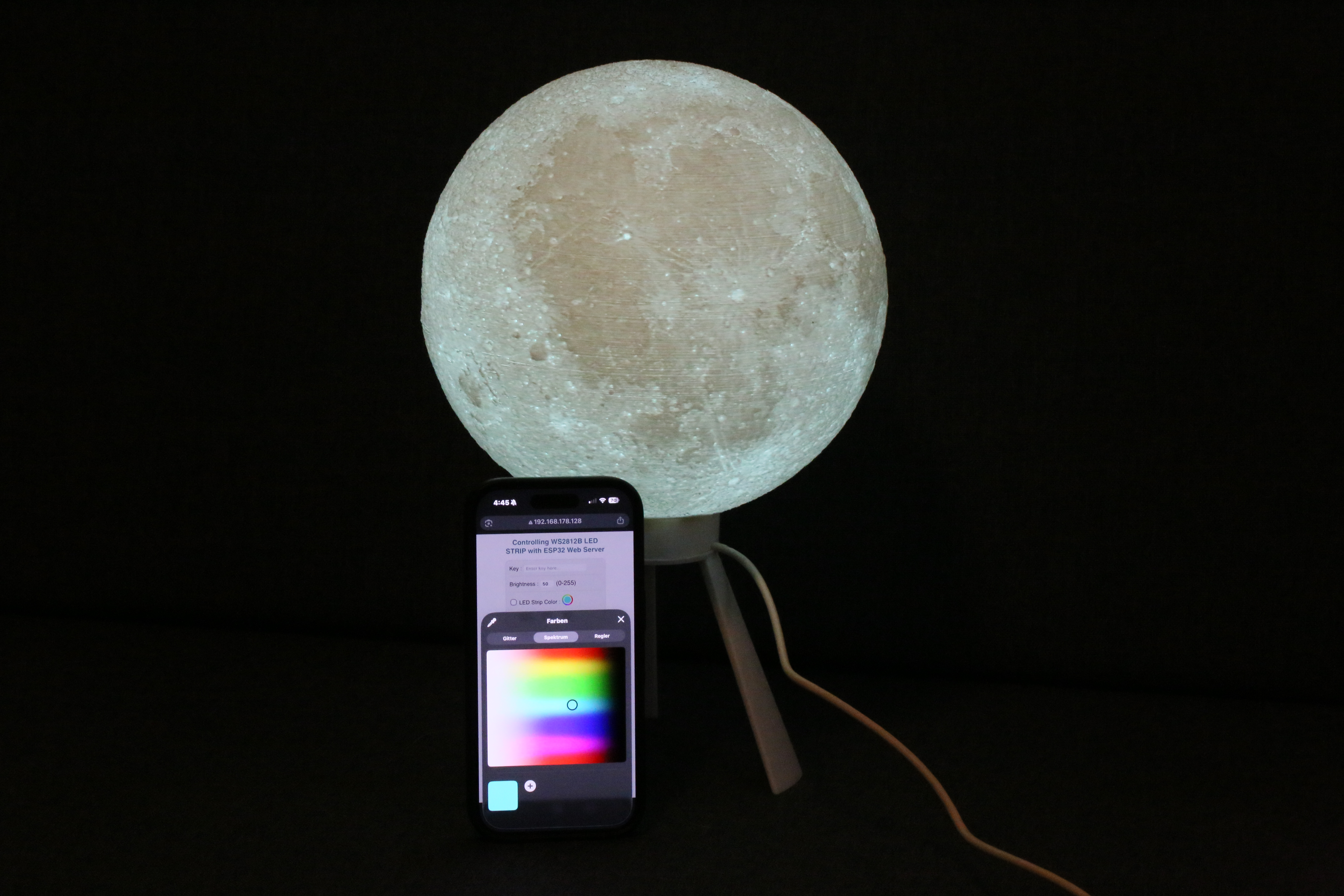Moon Lamp Stand & ESP32 LED Mount