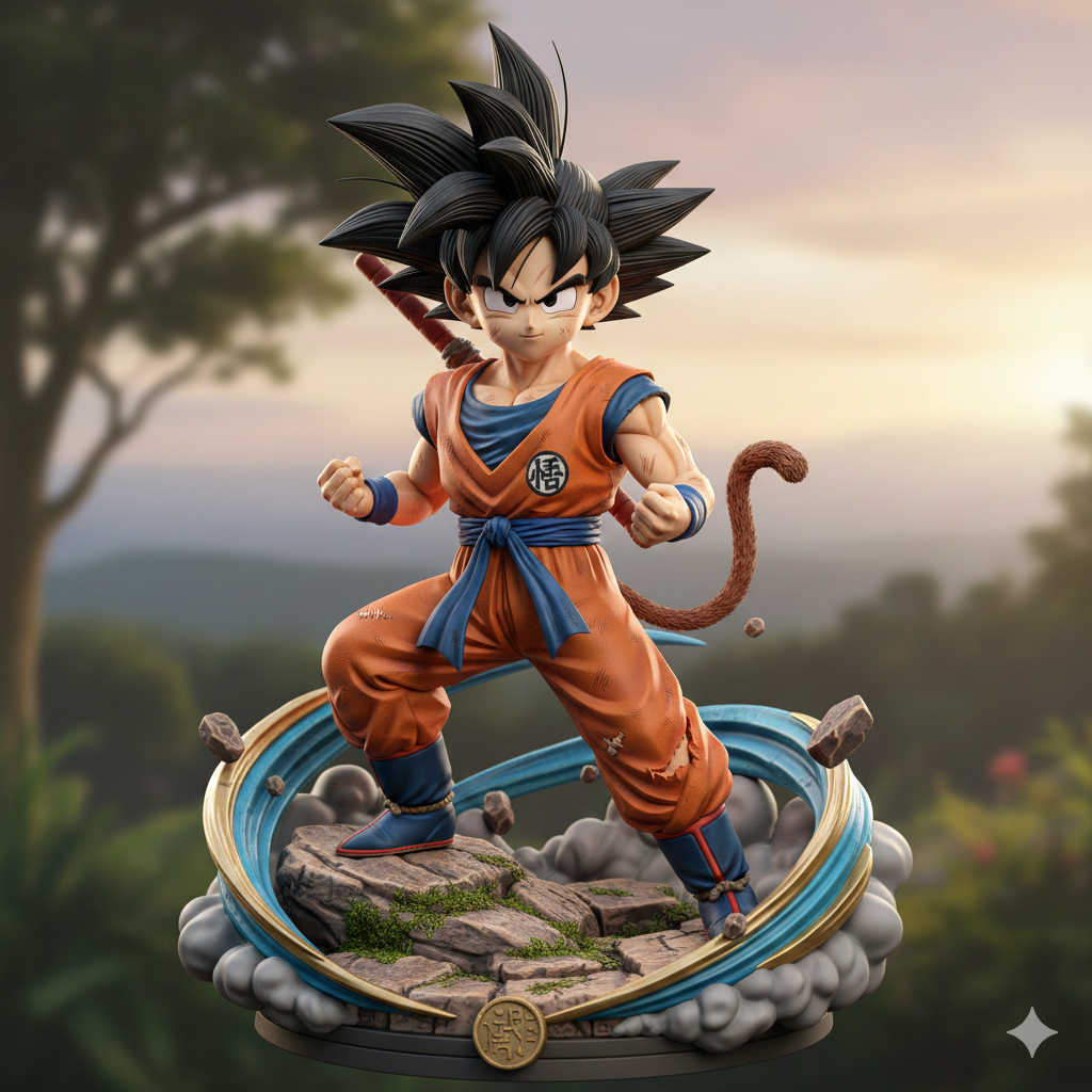 Goku Niño - Guerrero Saiyajin de la Infancia (Modelo 3D para Impresión)