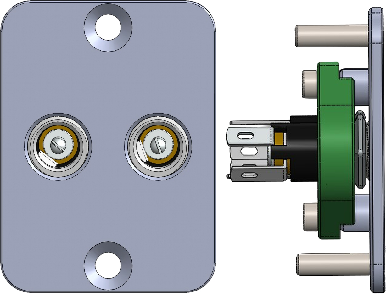DC barrel jack mount 5.5 x 2.1 V2