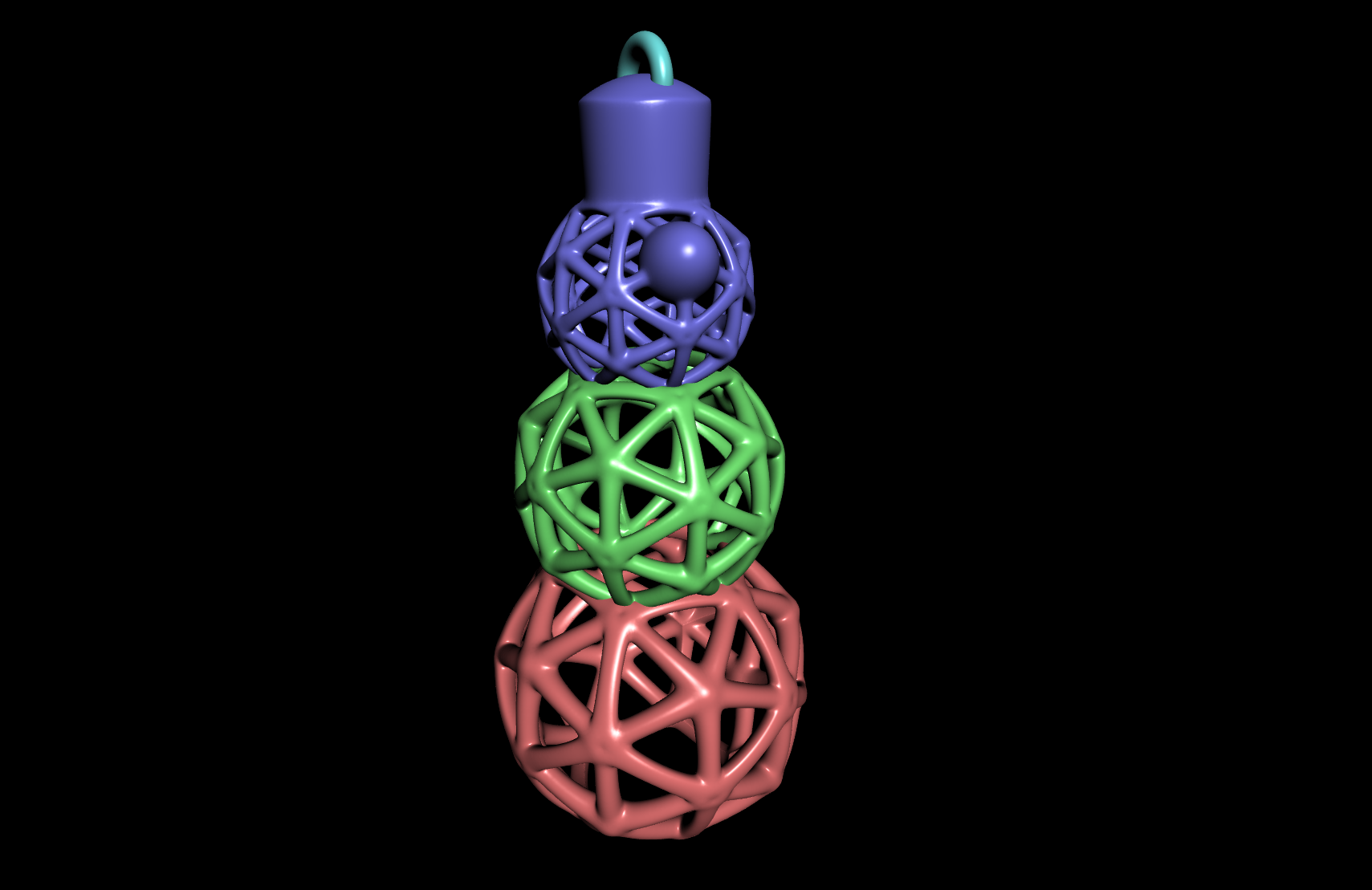 Snowman geodesic wireframe