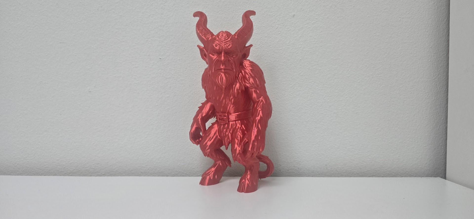 Red Furry Devil with Belt Christmas Figure