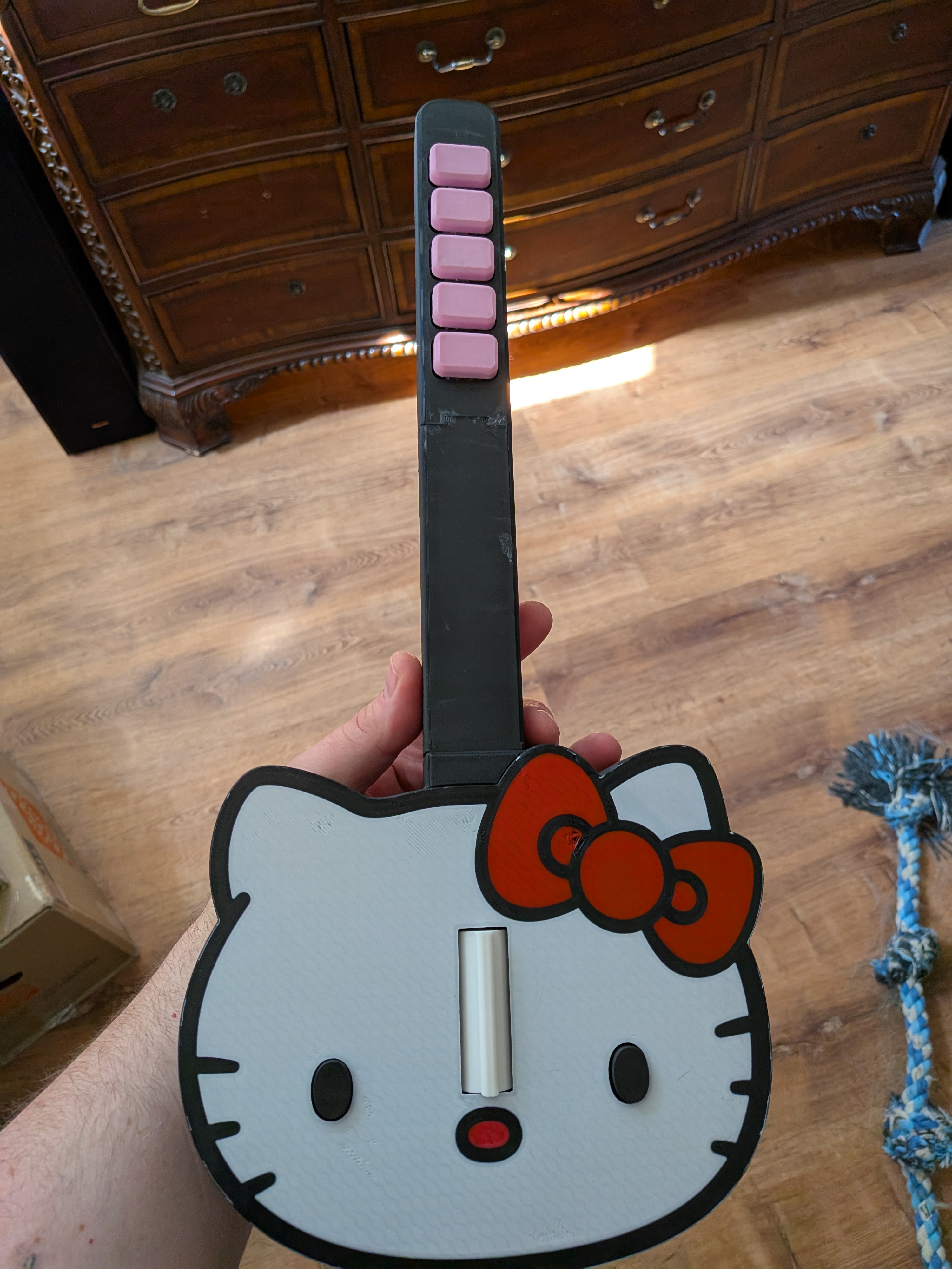 Wireless Hello Kitty Clone Hero Guitar - No Whiskers