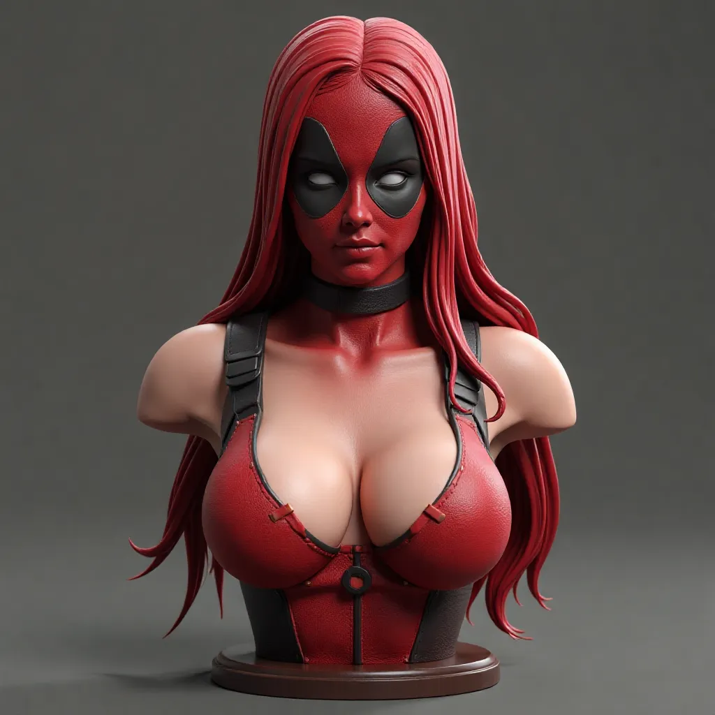 Sexy red girl bust