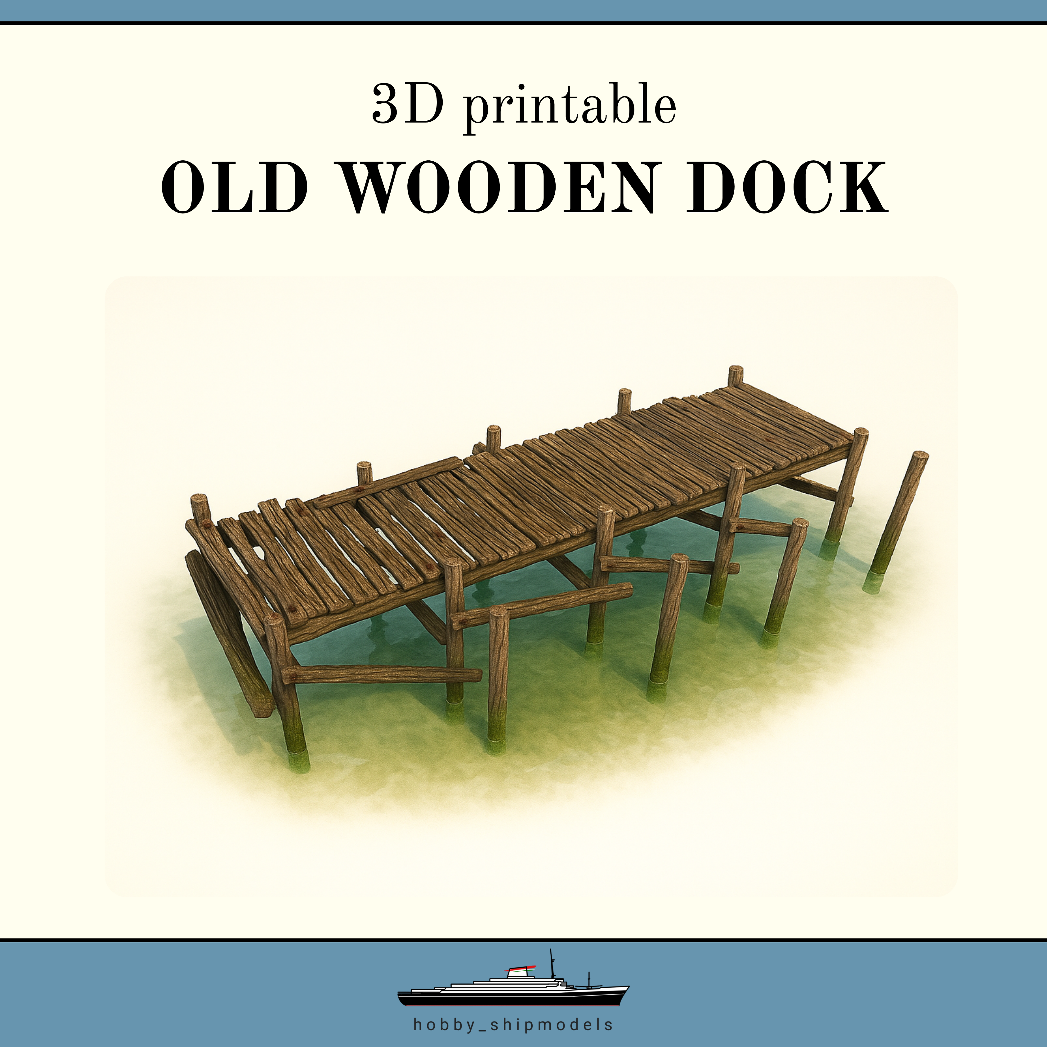 Old Wooden Dock – Highly Detailed 3D Printable Scenic Model