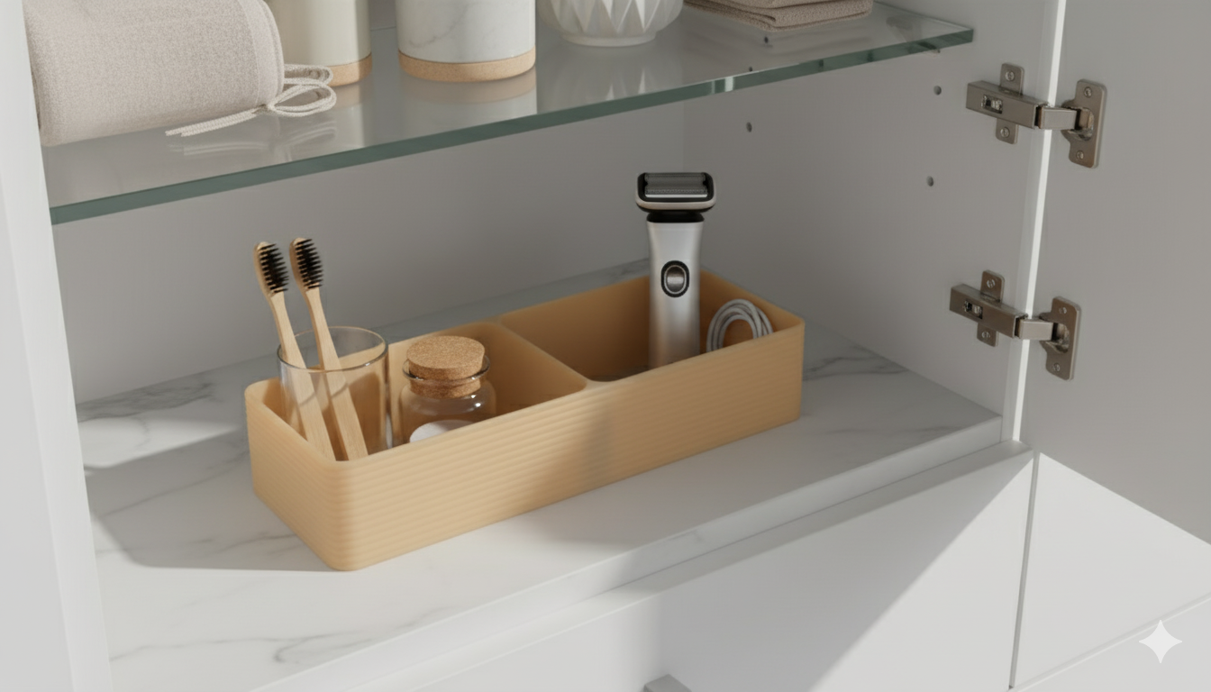 Slim Two-Compartment Organizer Tray