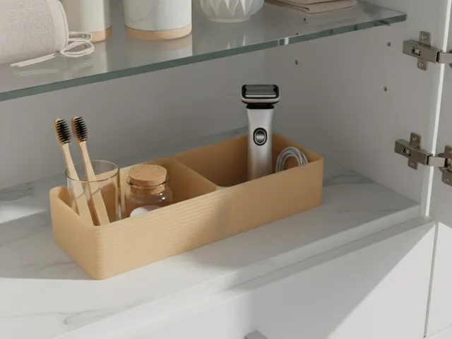 Slim Two-Compartment Organizer Tray