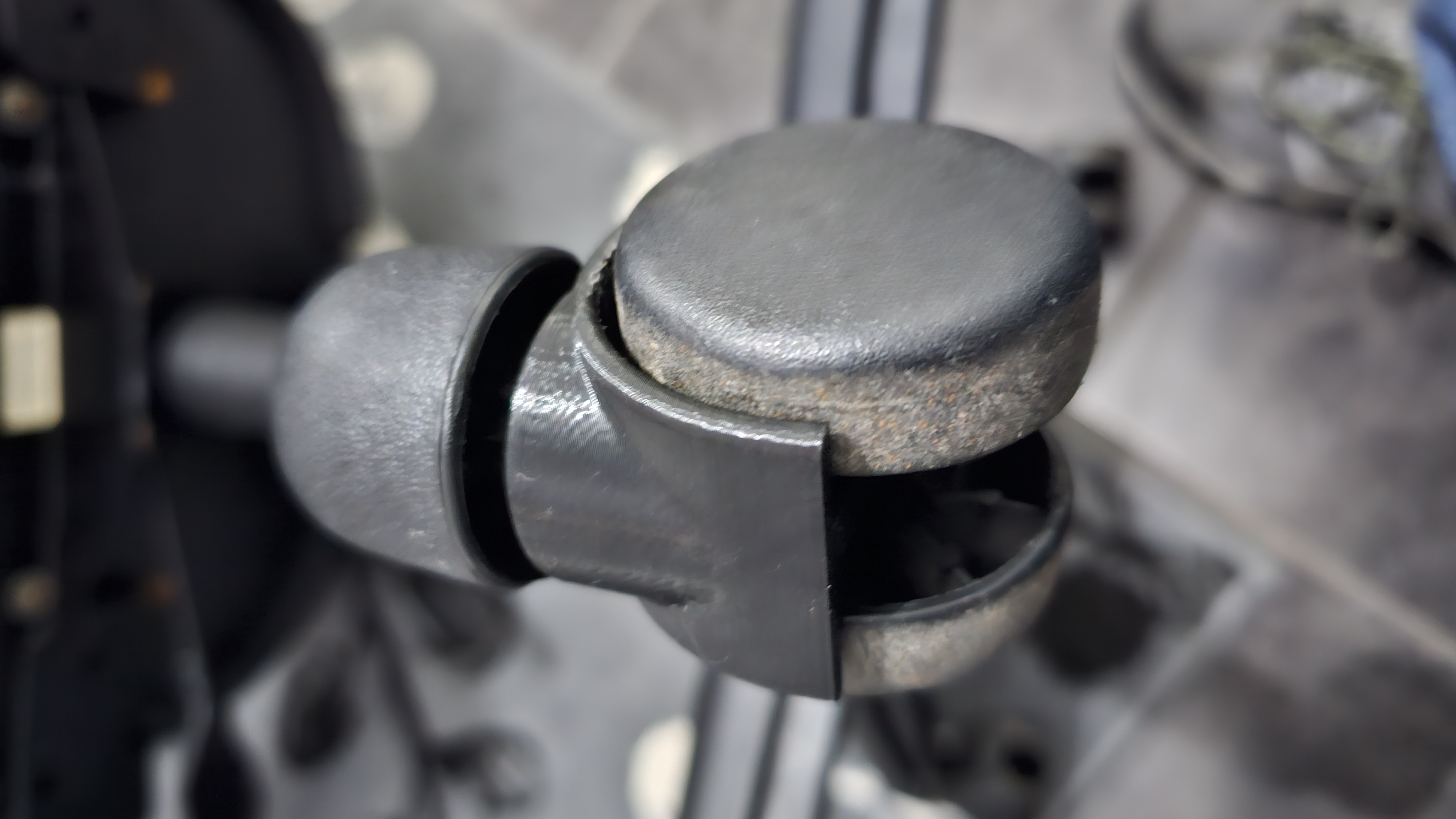 Caster replacement housing for 50mm wheel, 10mm mount, 7mm axle.