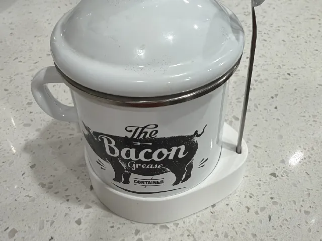 Bacon Grease Container Spoon Holder and Base