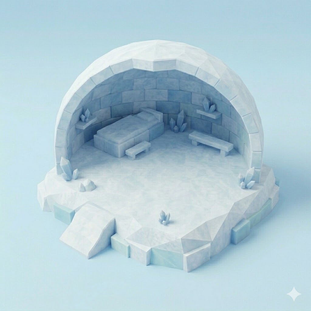 Low Poly Igloo Interior