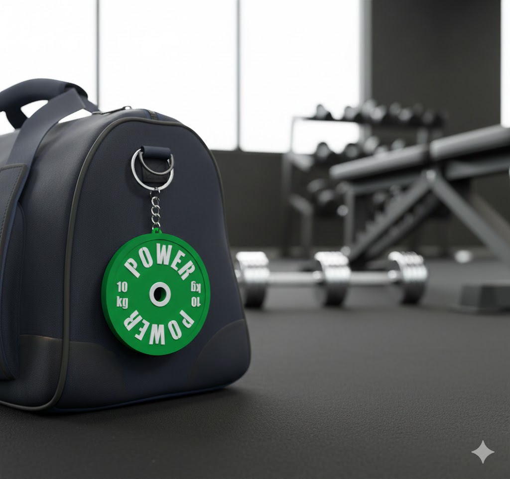 10 kg gym plate keychain