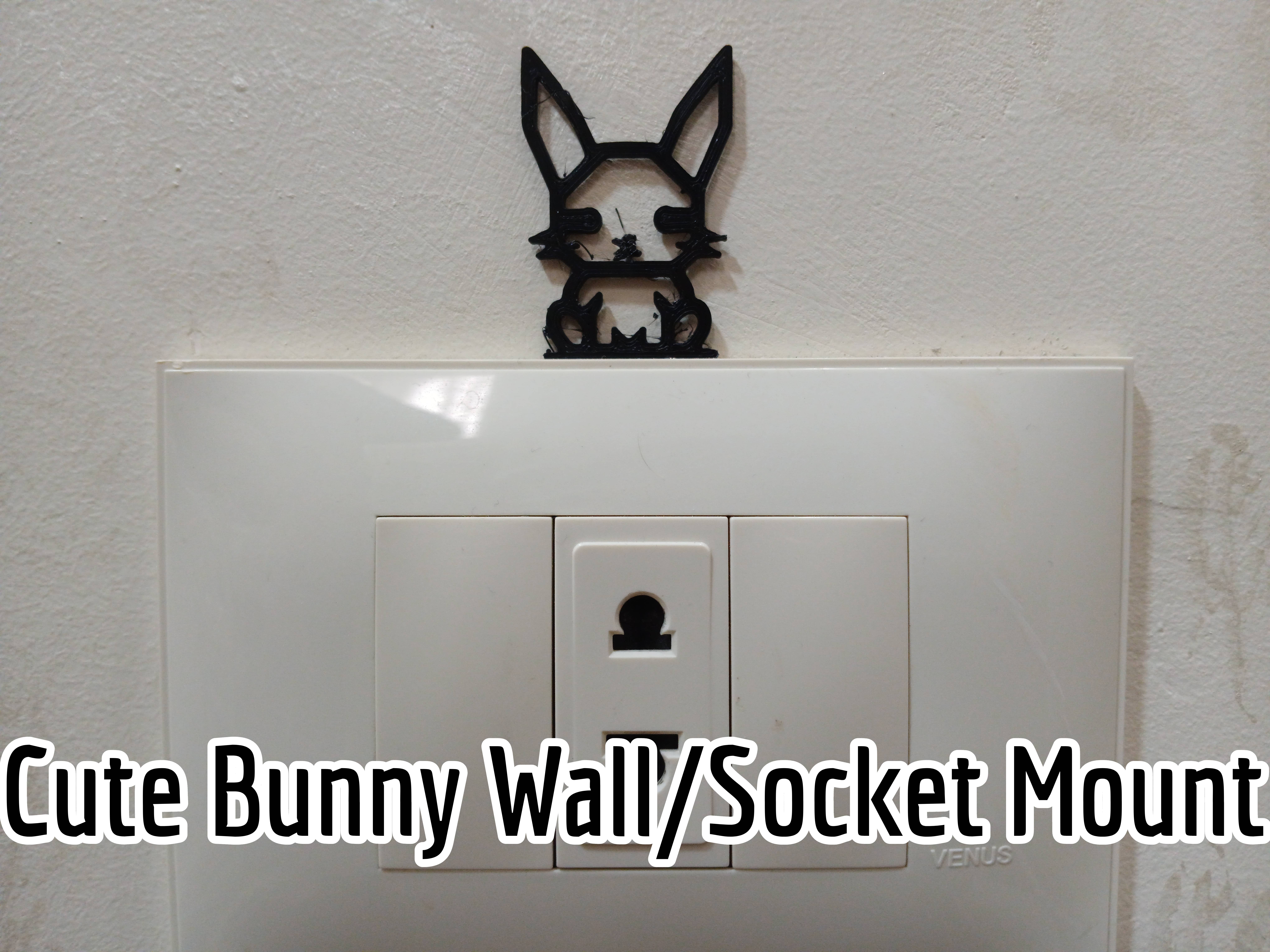 Cute Bunny Wall Art / Wall Socket Mount Cover