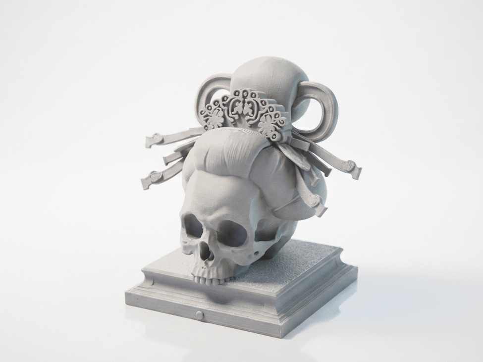 Geisha Skull Sculpture Japanese Art 3D Printable