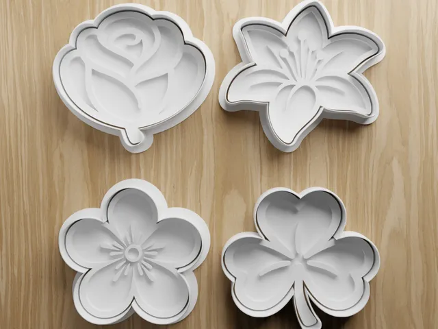 Flower Cookie Cutter STL Bundle | Rose Lily Blossom Clover Fondant Cutter Set | 3D Printable