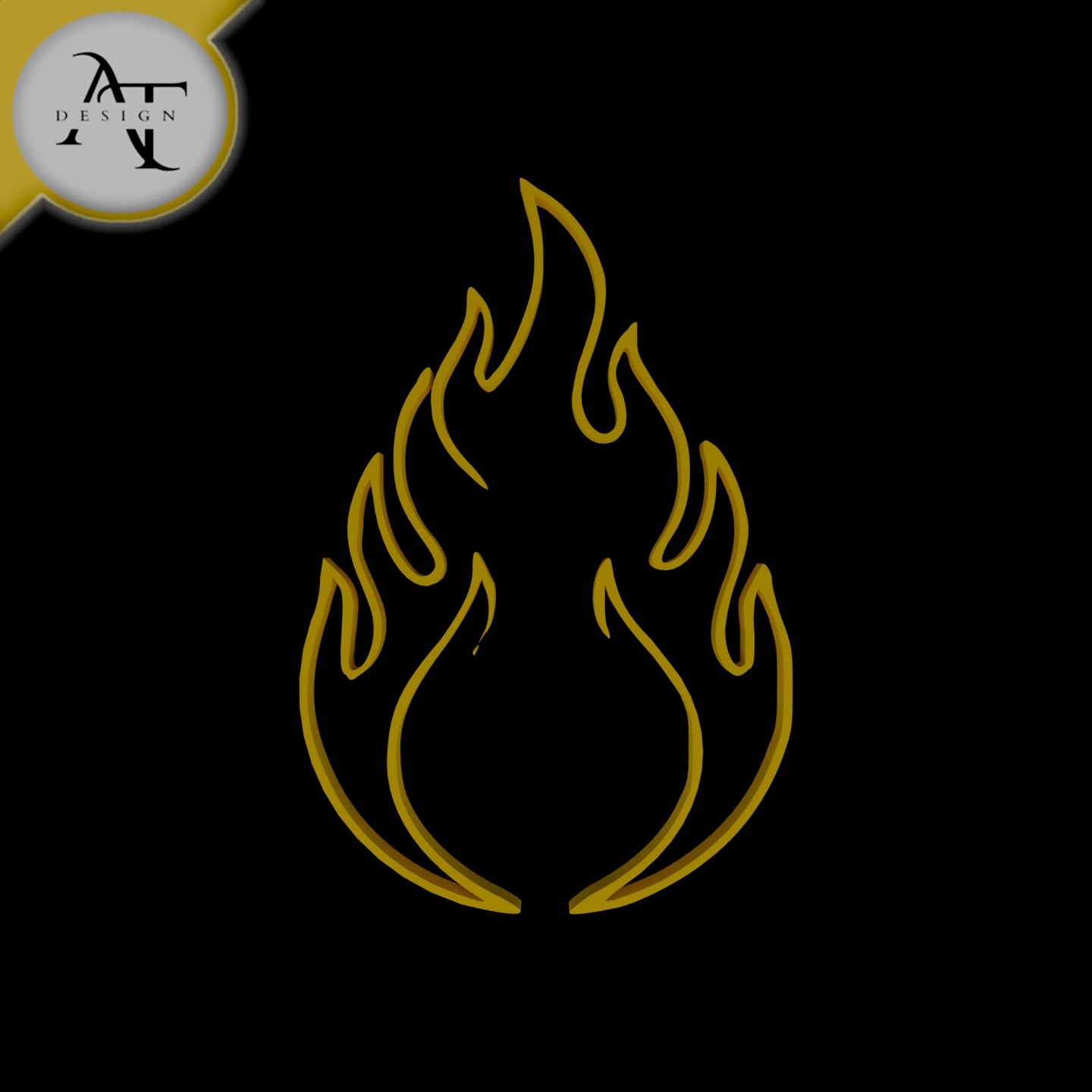 Simple Flame Symbol - 2D Art